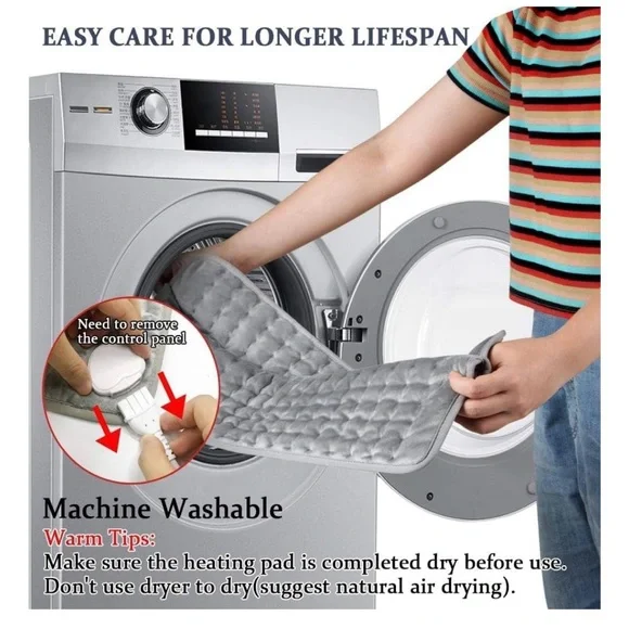 Gray Electric Heating Pad with Controller - Picture 6 of 16